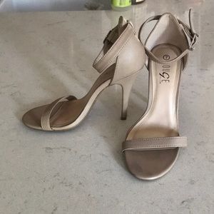 Strappy nude heels